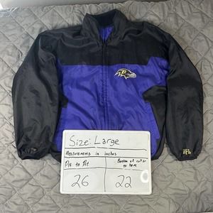 Baltimore Ravens Jacket Mens Large Black NFL Lamar Jackson Maryland Reversible